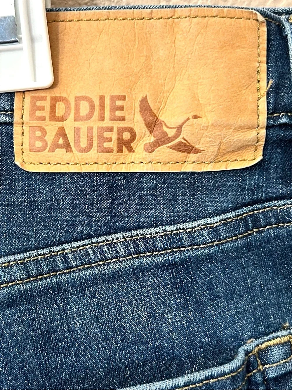 Eddie Bauer Men's Straight-Leg Jeans in Dark Blue Size 38x29
